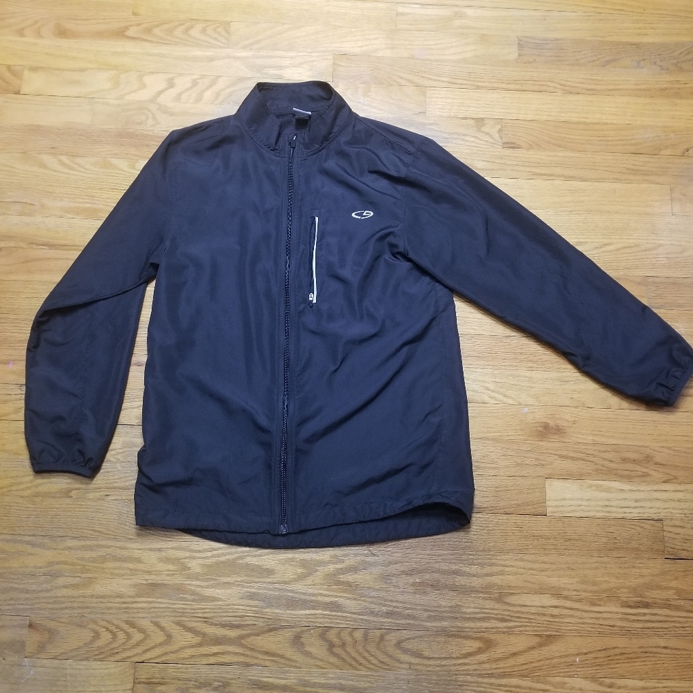 Champion Windbreaker Adult Lrg Black Full Zip Mock Neck Breathable Lightweight